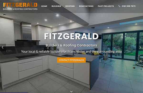 Fitzgerals builders website homepage web design Blackpool primal42