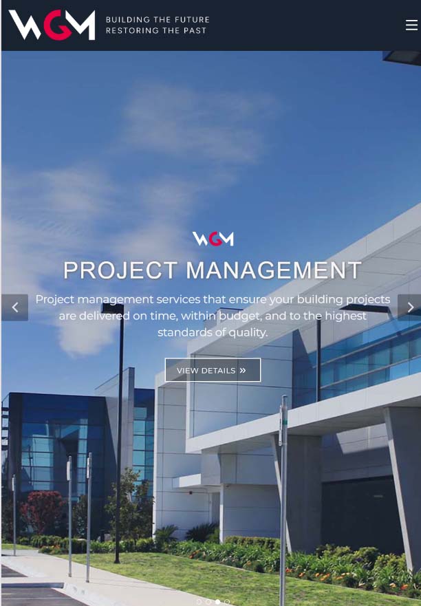 WGM Building Consultancy website homepage