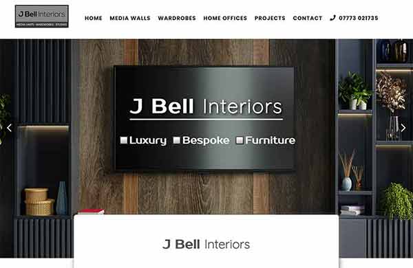 Jbell Interiors website home page web design Blackburn by primal42