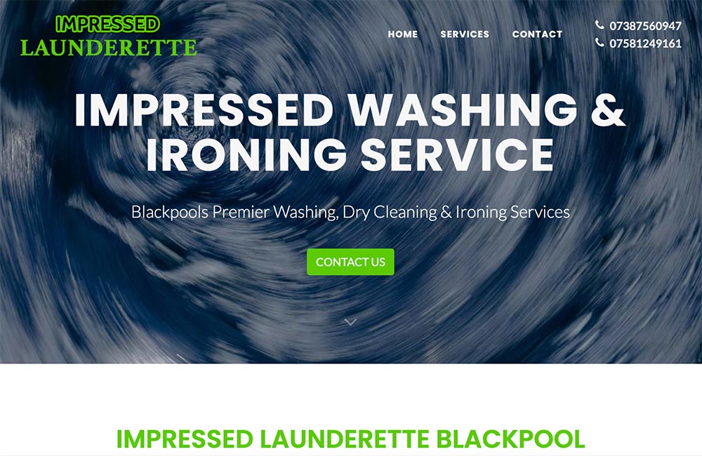 Impressed Launderette Blackpool website build